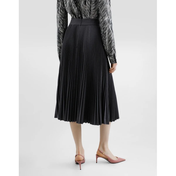 Dolce & Gabbana Pleated woolen calf-length circle skirt, view 6