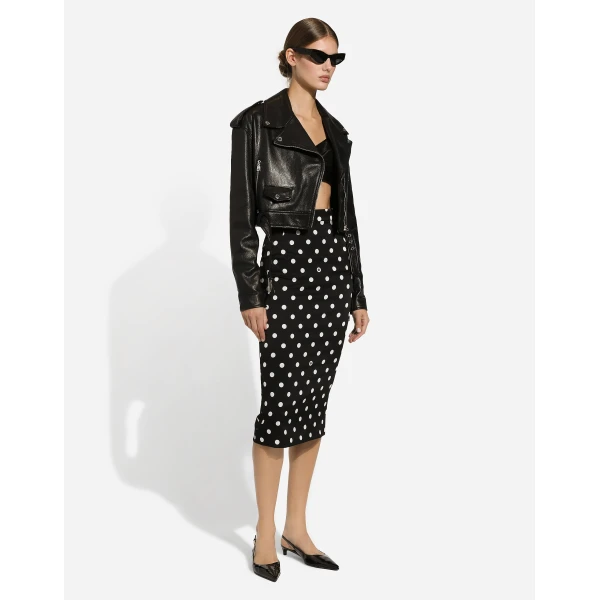 Dolce & Gabbana Plongé nappa leather biker jacket, view 2
