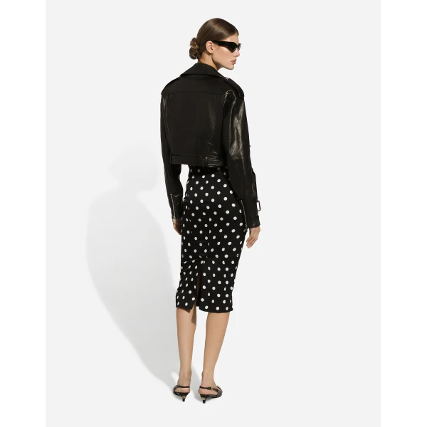 Dolce & Gabbana Plongé nappa leather biker jacket, view 3