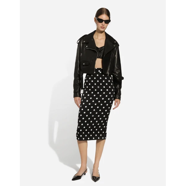 Dolce & Gabbana Plongé nappa leather biker jacket, view 6