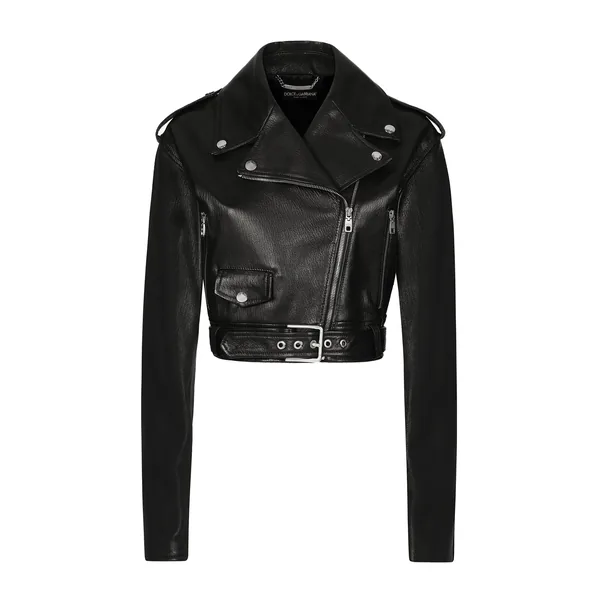 Plongé nappa leather biker jacket