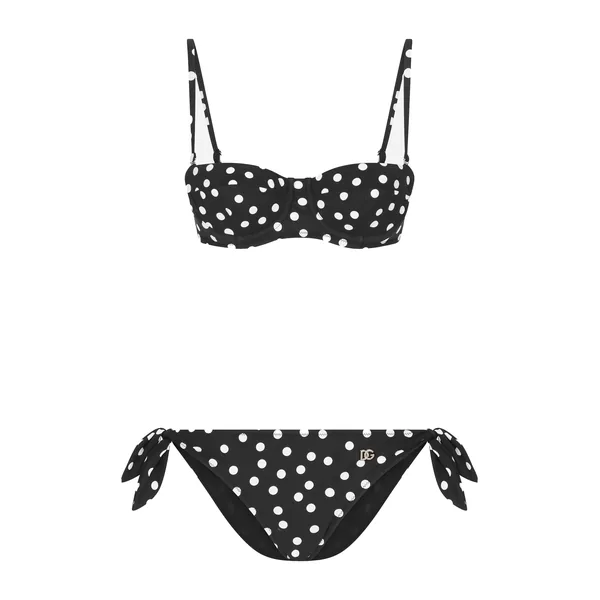 Polka-dot balconette bikini