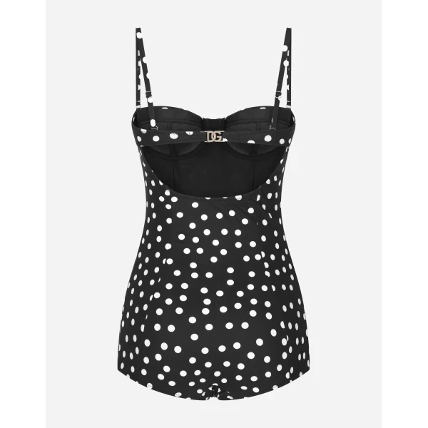 Dolce & Gabbana Polka-dot balconette one-piece swimsuit, view 2