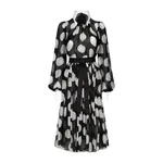 Dolce & Gabbana Polka-dot chiffon calf-length dress with piqué details