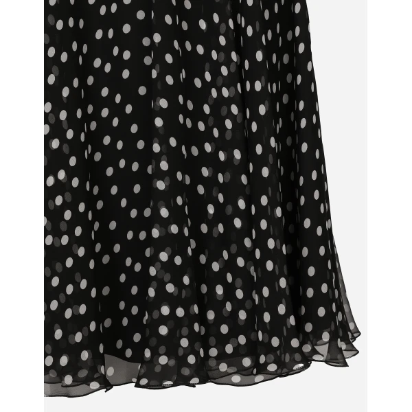 Dolce & Gabbana Polka-dot one-shoulder chiffon dress, view 5