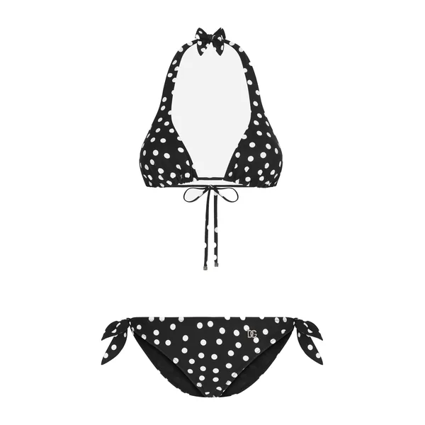 Polka-dot triangle bikini
