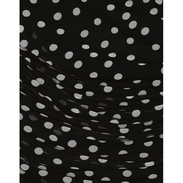 Dolce & Gabbana Polka-dot tulle top with wrap-front neckline, view 5