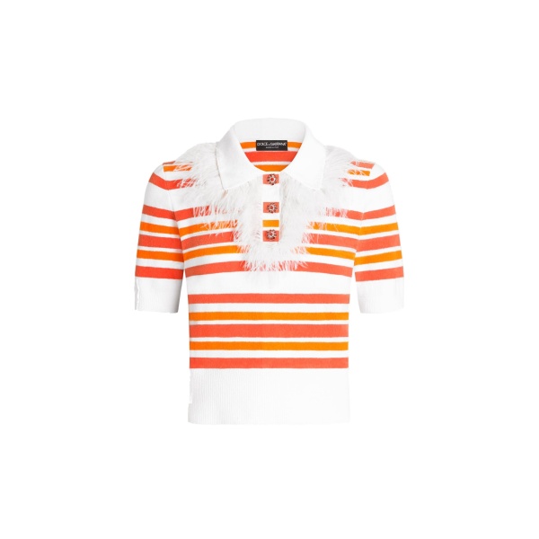 Dolce & Gabbana Polo shirt pullover in striped knit
