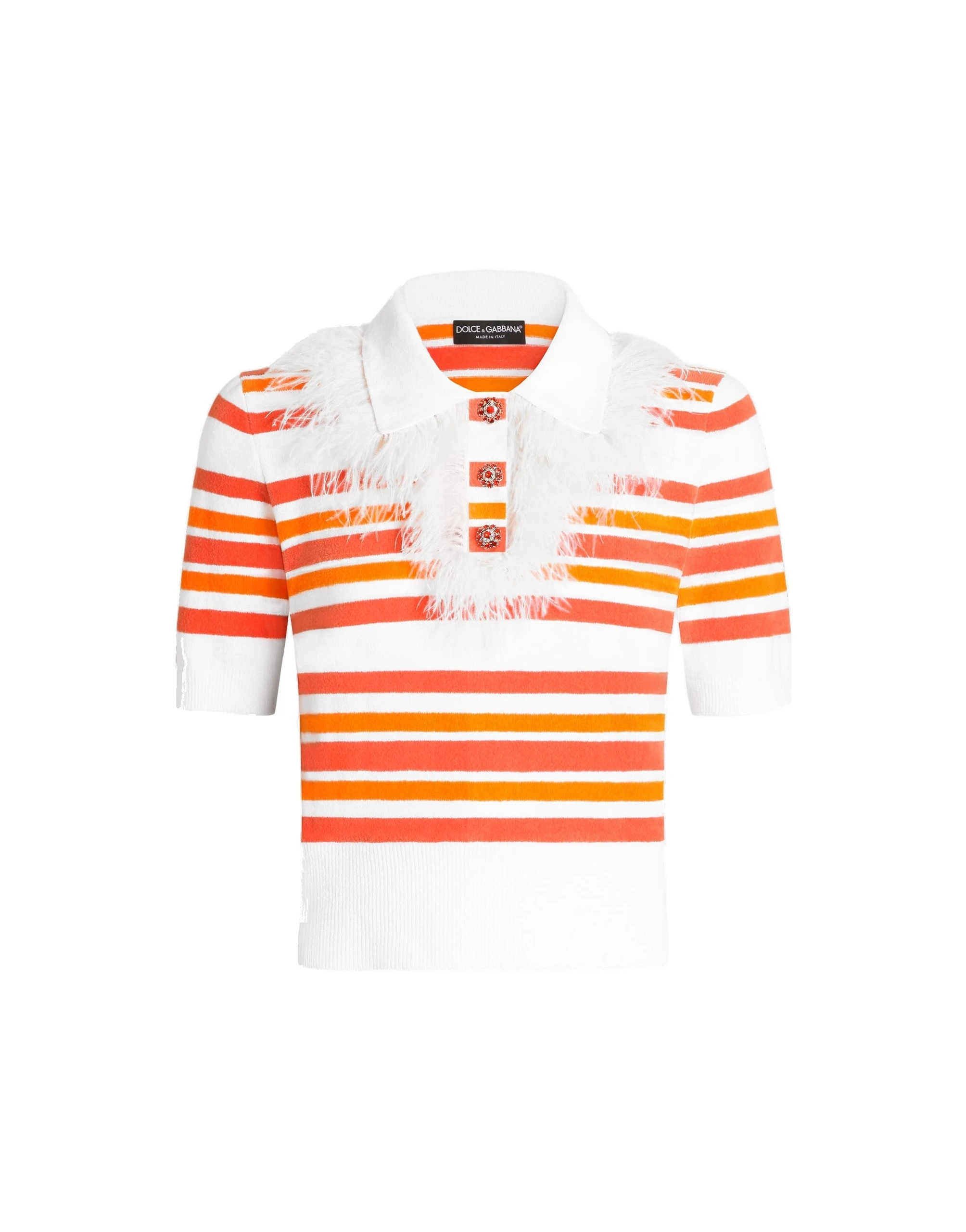 Dolce & Gabbana Polo shirt pullover in striped knit