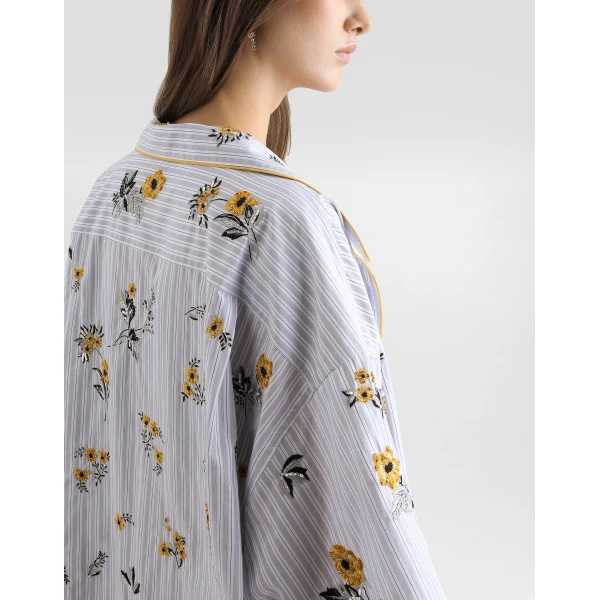 Dolce & Gabbana Poplin shirt with floral embroidery, view 6