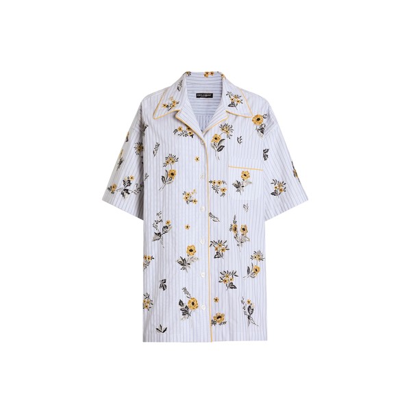 Dolce & Gabbana Poplin shirt with floral embroidery