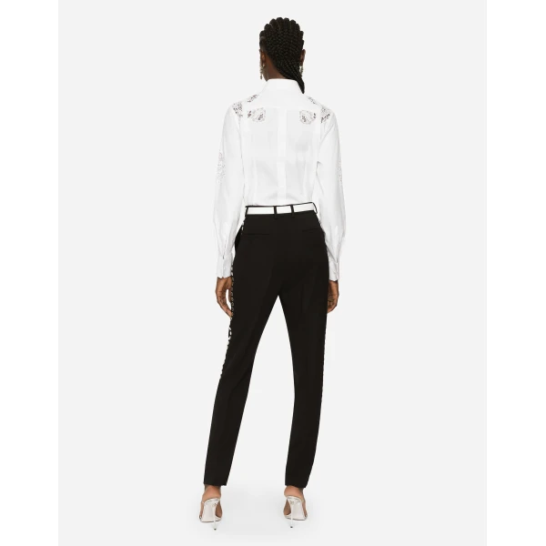 Dolce & Gabbana Poplin shirt with lace openwork, view 4