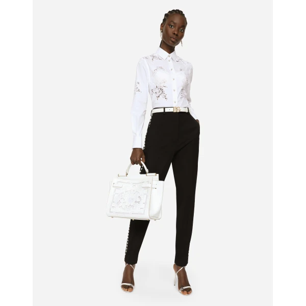 Dolce & Gabbana Poplin shirt with lace openwork, view 5