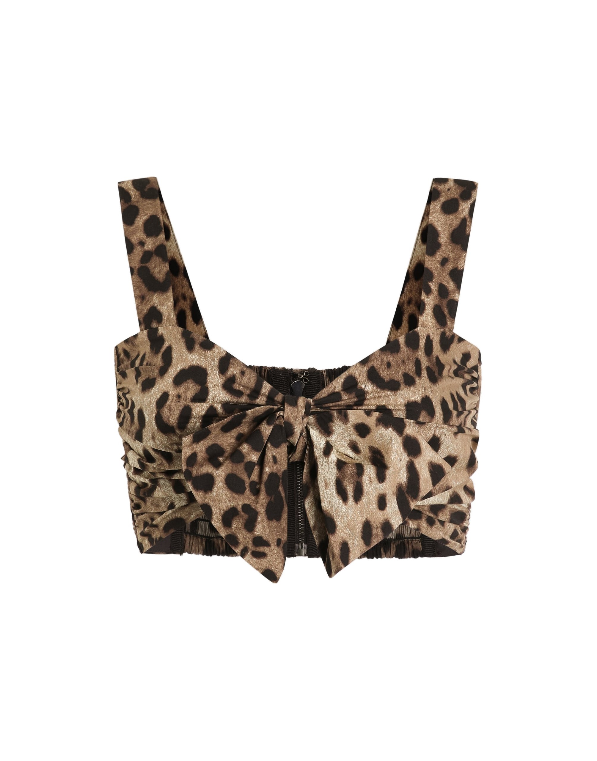 Dolce & Gabbana Poplin top with leopard print