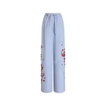 Dolce & Gabbana Poplin trousers with cherry tree embroidery