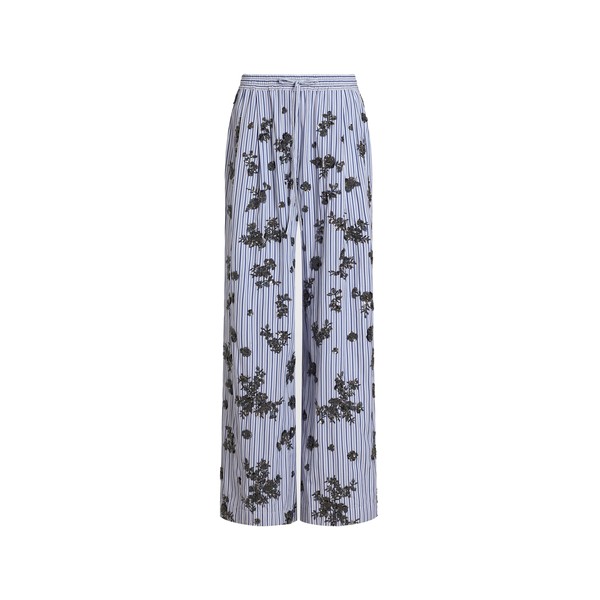 Dolce & Gabbana Poplin trousers with crystal flower embroidery