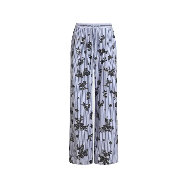 Dolce & Gabbana Poplin trousers with crystal flower embroidery
