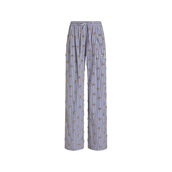 Dolce & Gabbana Poplin trousers with floral embroidery