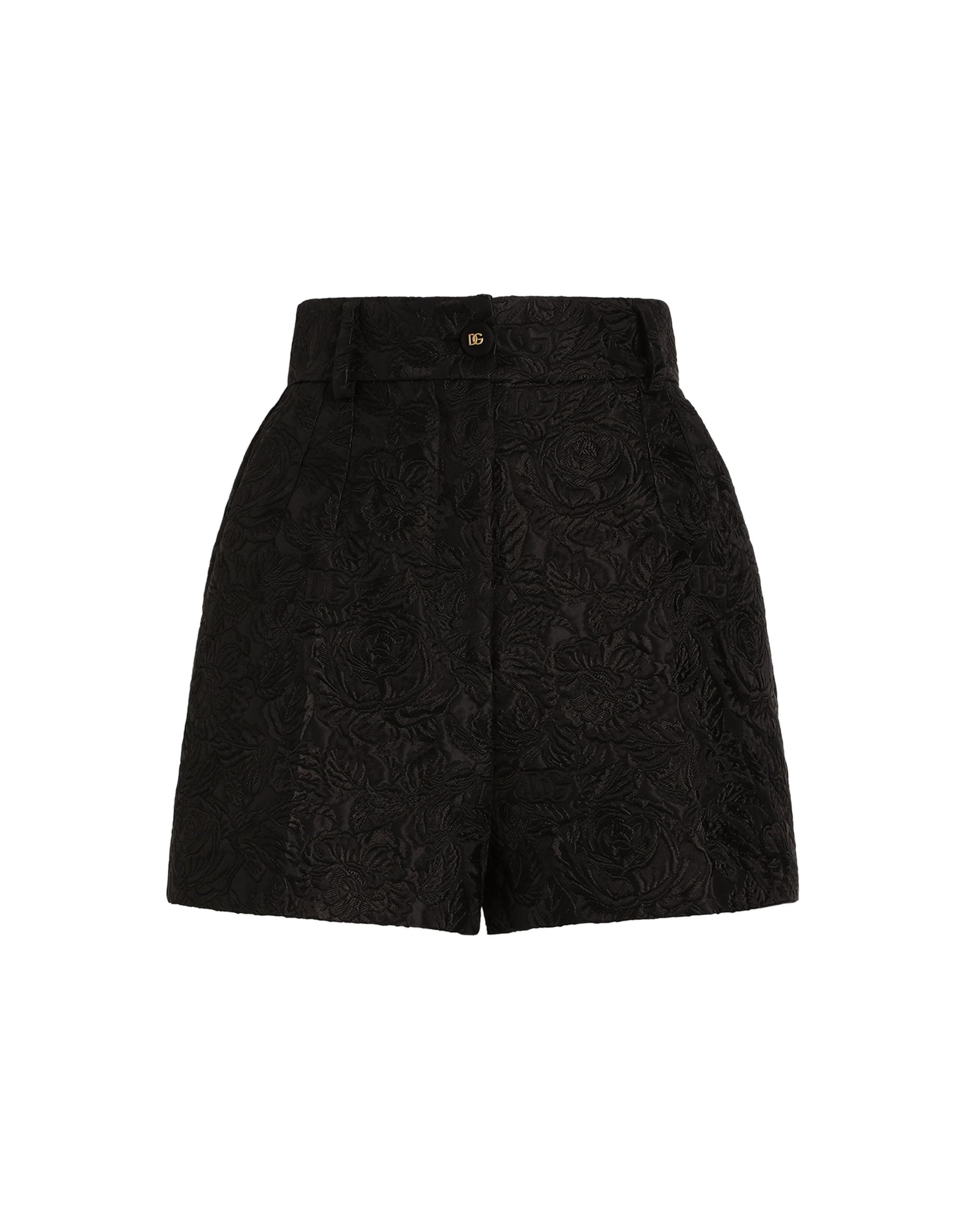 Dolce & Gabbana Quilted floral jacquard shorts with DG logo
