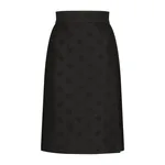 Dolce & Gabbana Quilted jacquard midi skirt with DG logo