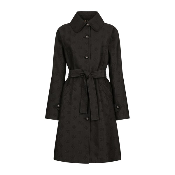 Dolce & Gabbana Quilted jacquard trench coat with DG logo