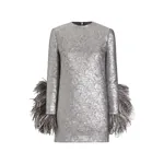 Dolce & Gabbana Quilted lamé jacquard sack minidress with feathered cuffs Dress