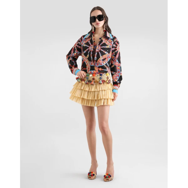 Dolce & Gabbana Raffia miniskirt with applications Skirt, view 2