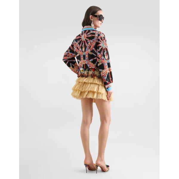 Dolce & Gabbana Raffia miniskirt with applications Skirt, view 3