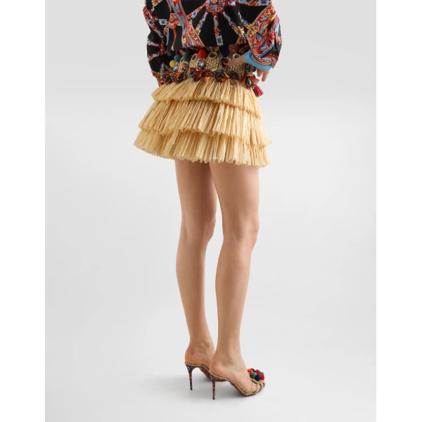 Dolce & Gabbana Raffia miniskirt with applications Skirt, view 5