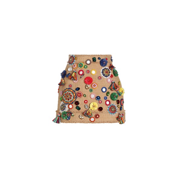 Dolce & Gabbana Raffia miniskirt with applications Skirt