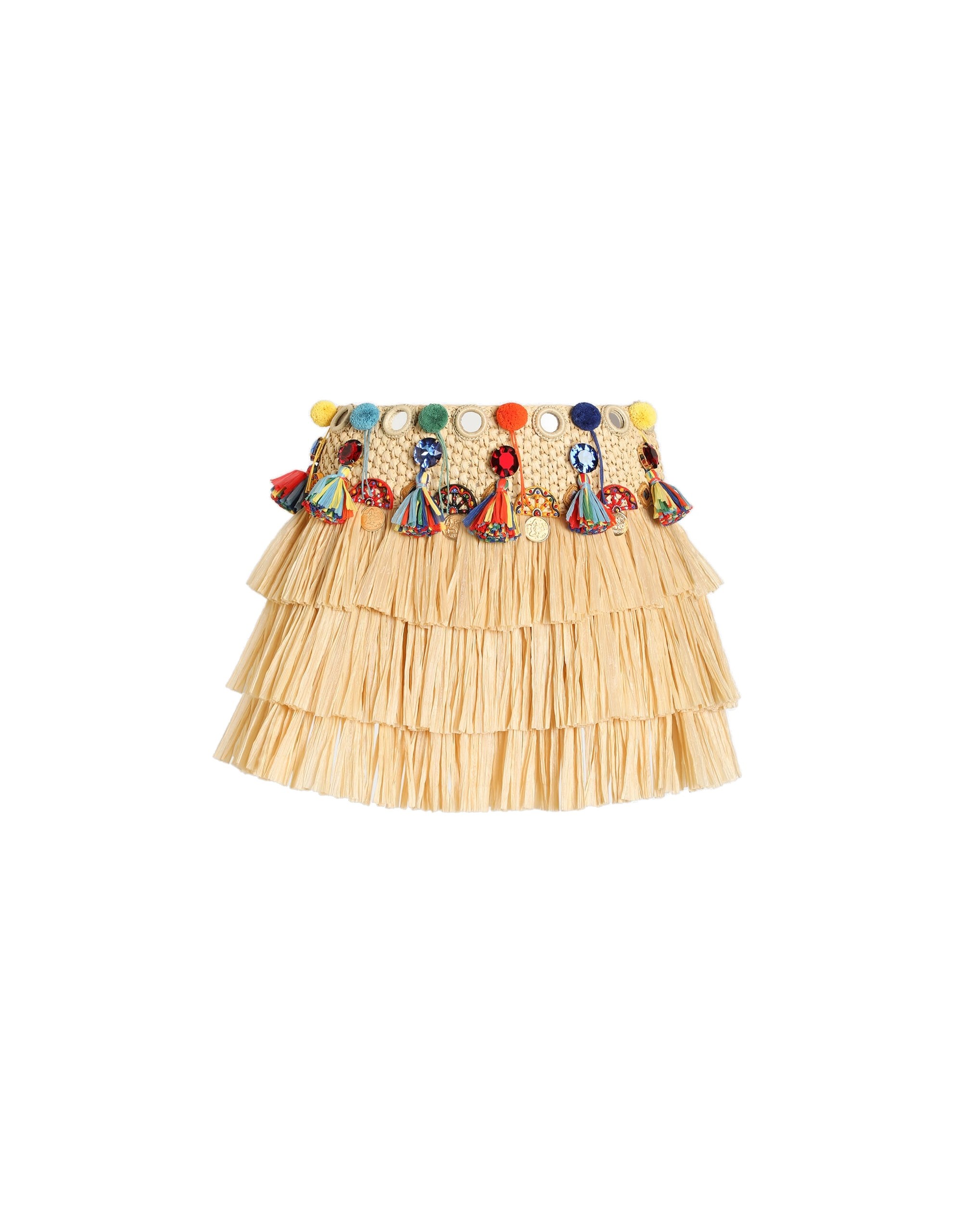 Dolce & Gabbana Raffia miniskirt with applications