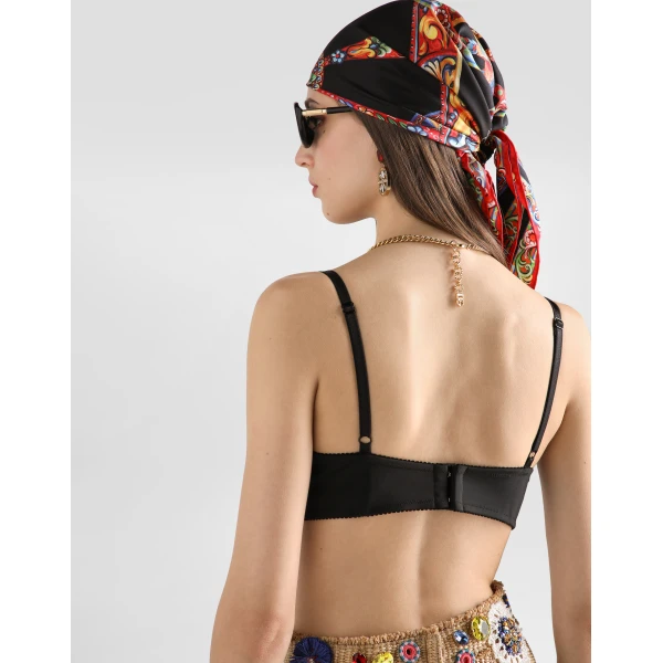 Dolce & Gabbana Raffia top with embroidery, view 5