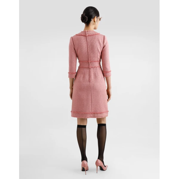 Dolce & Gabbana Raschel tweed A-line shirt dress, view 3