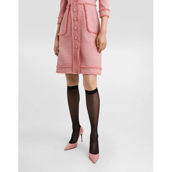 Dolce & Gabbana Raschel tweed A-line shirt dress, view 5
