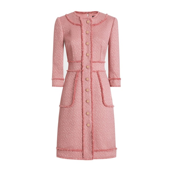Dolce & Gabbana Raschel tweed A-line shirt dress