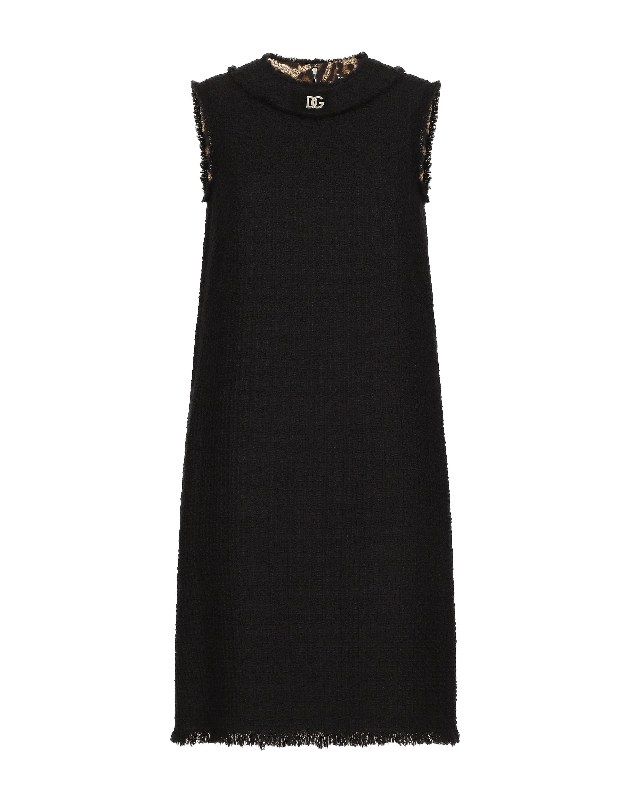 Dolce & Gabbana Raschel tweed calf-length dress with DG logo
