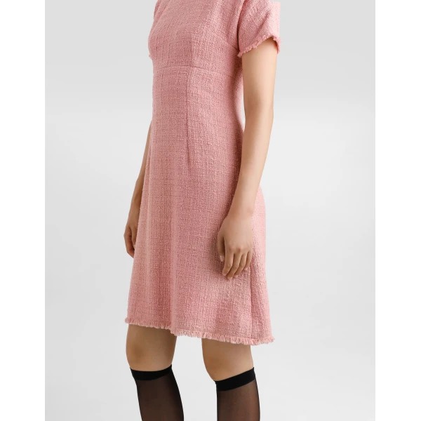Dolce & Gabbana Raschel tweed midi dress with DG logo, view 5