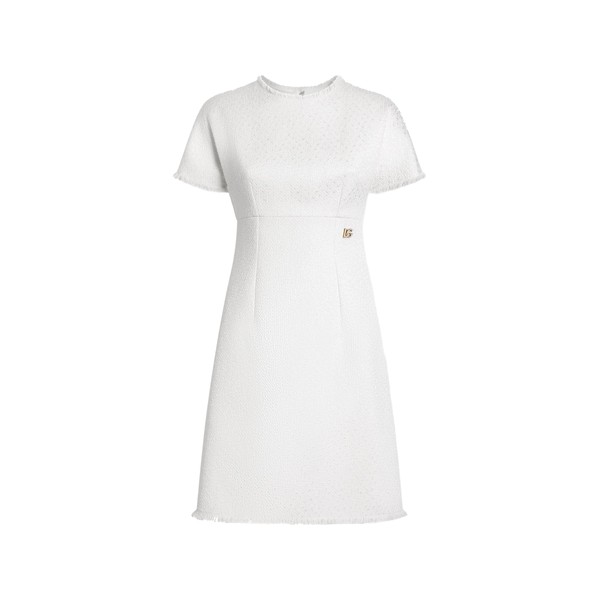 Dolce & Gabbana Raschel tweed midi dress with DG logo