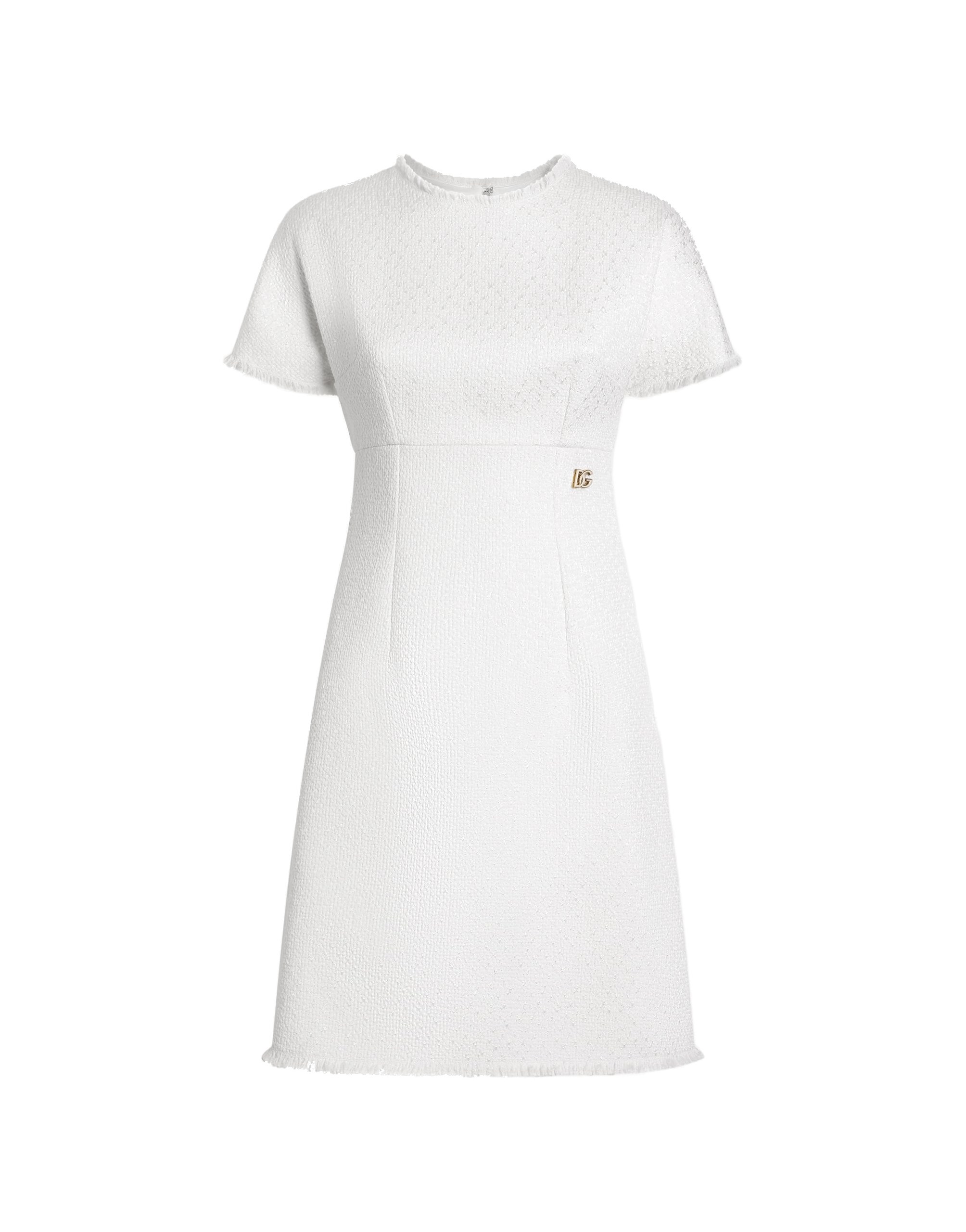 Dolce & Gabbana Raschel tweed midi dress with DG logo