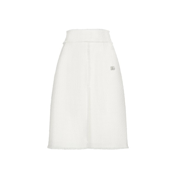 Dolce & Gabbana Raschel tweed midi skirt with central slit