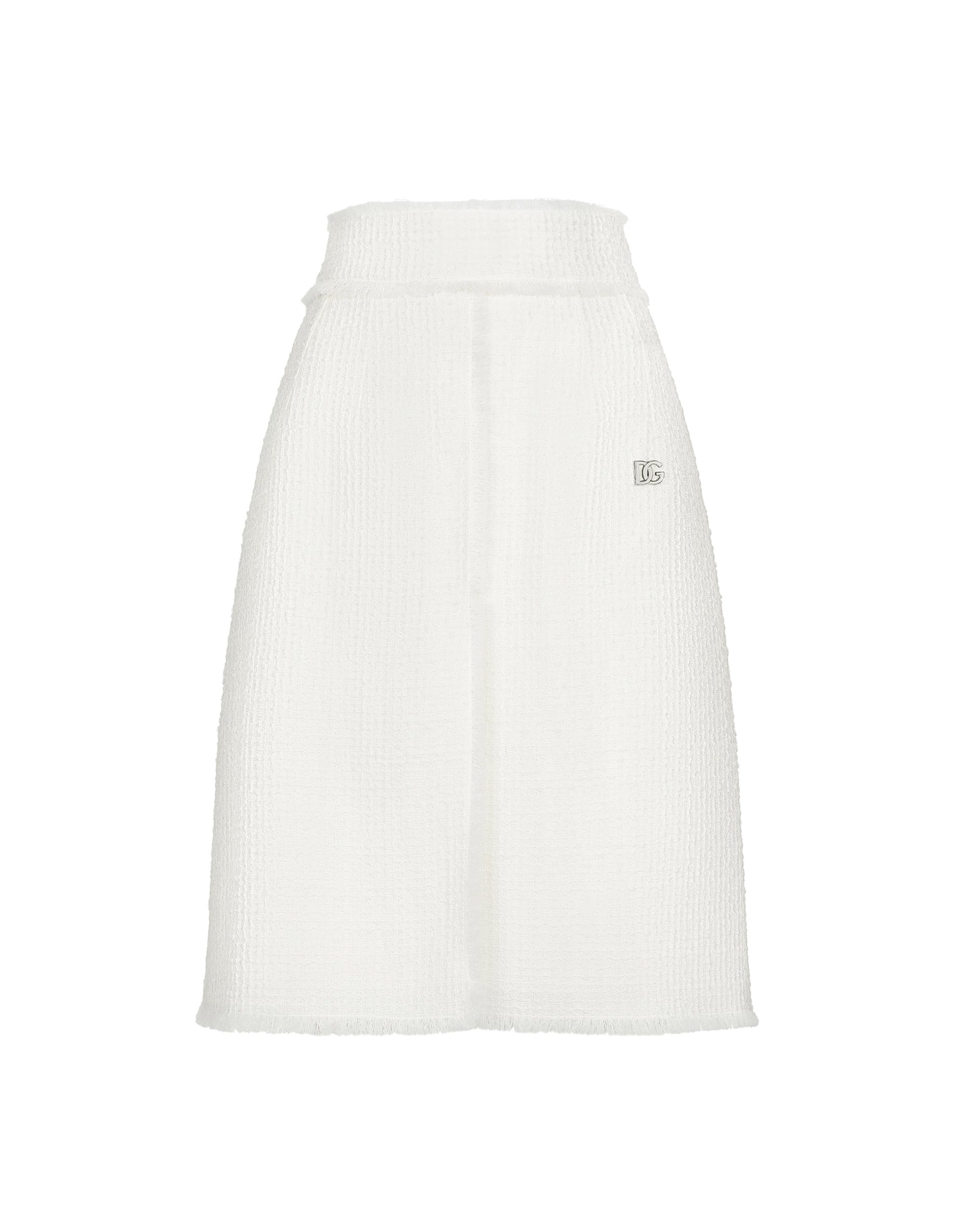 Dolce & Gabbana Raschel tweed midi skirt with central slit