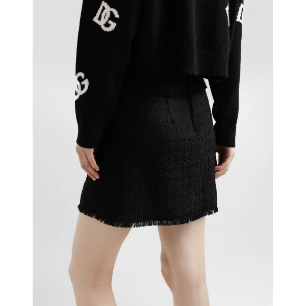 Dolce & Gabbana Raschel tweed miniskirt Skirt, view 5
