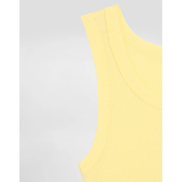 Dolce & Gabbana Ribbed jersey tank top with logo, view 4