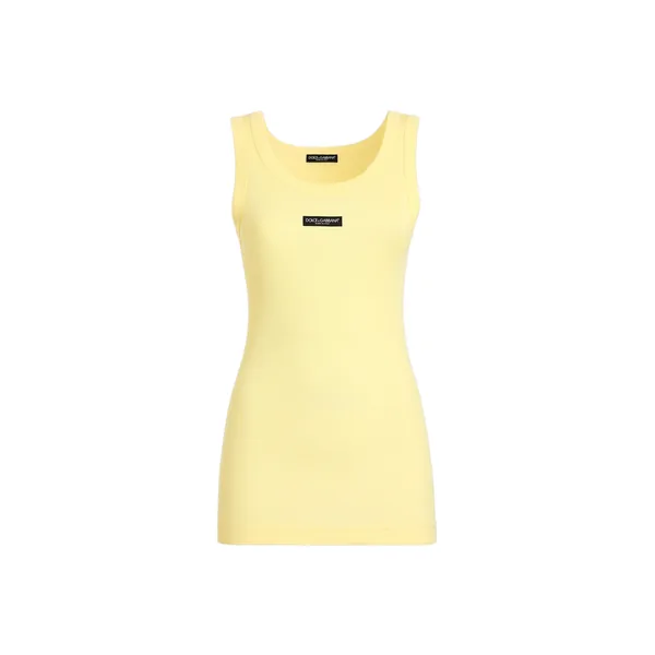 Dolce & Gabbana Ribbed jersey tank top with logo