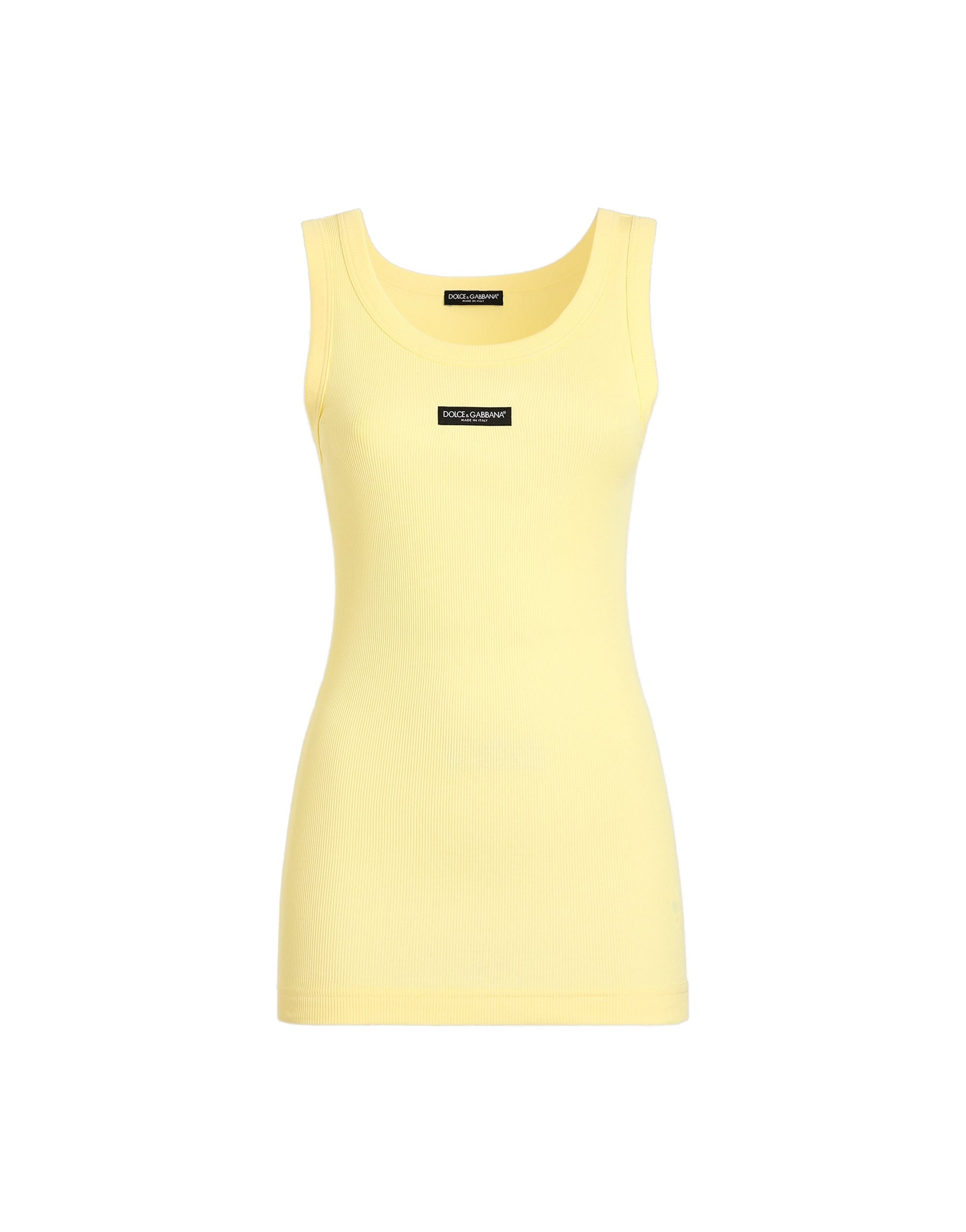 Dolce & Gabbana Ribbed jersey tank top with logo