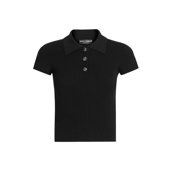 Ribbed polo sweater
