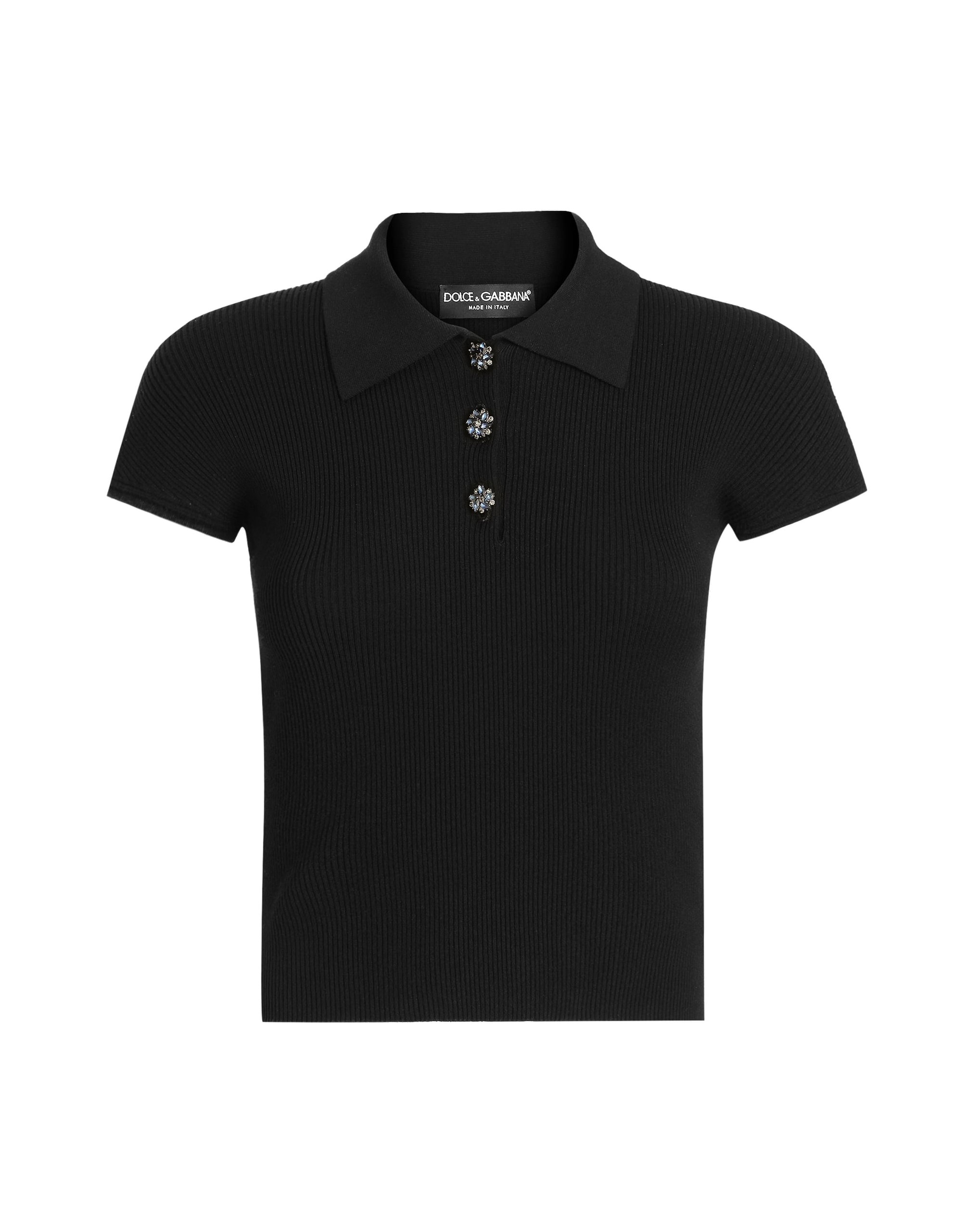 Dolce & Gabbana Ribbed polo sweater