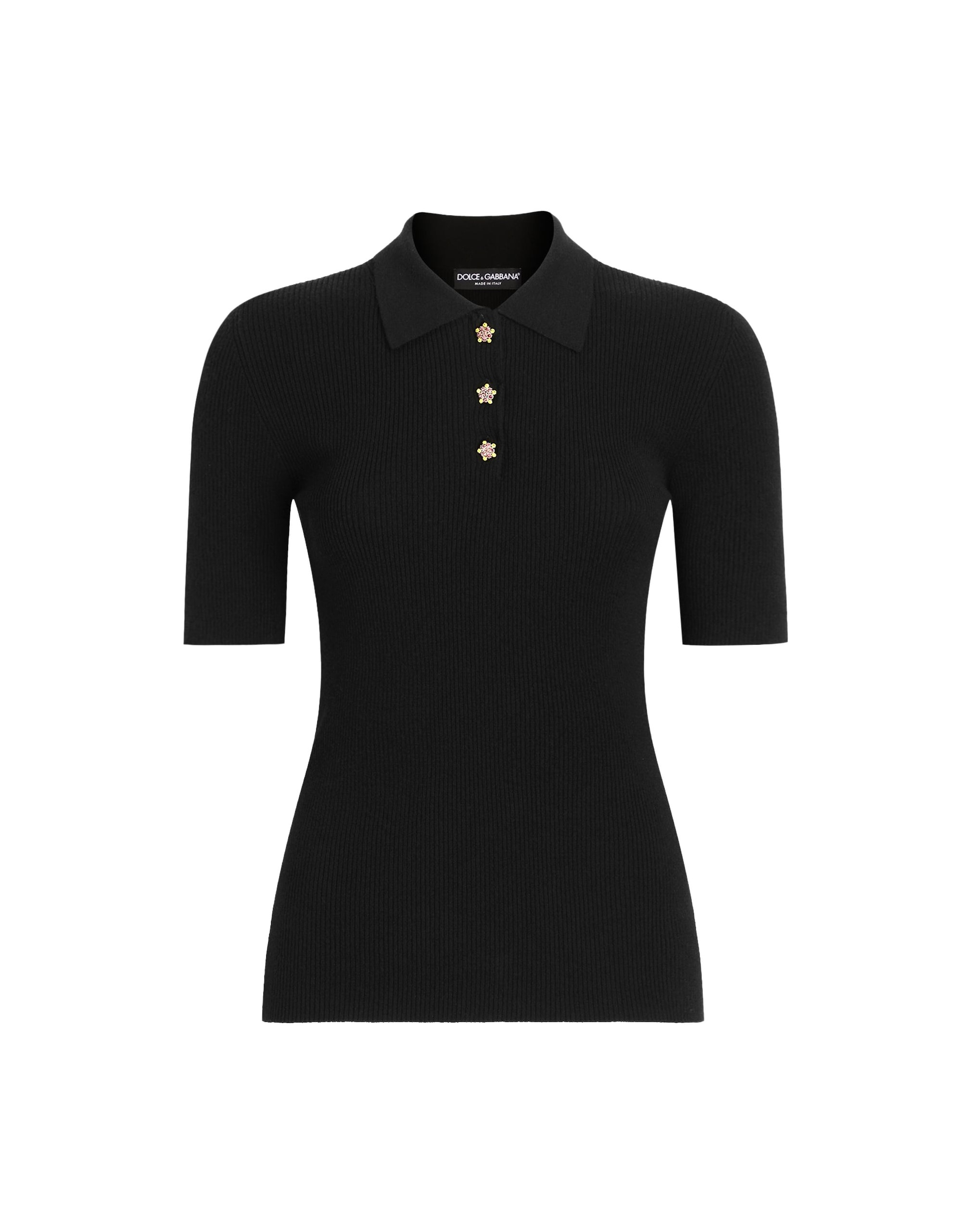 Dolce & Gabbana Ribbed polo sweater