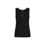 Dolce & Gabbana Ribbed tank top with DG embroidery and rhinestones