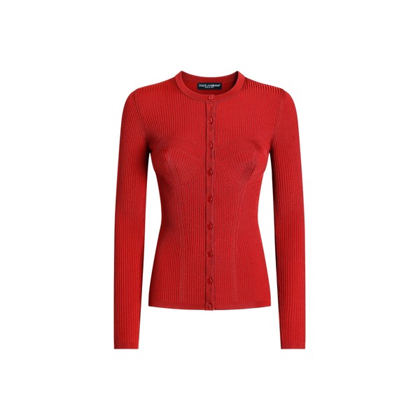 Dolce & Gabbana Ribbed viscose knit cardigan